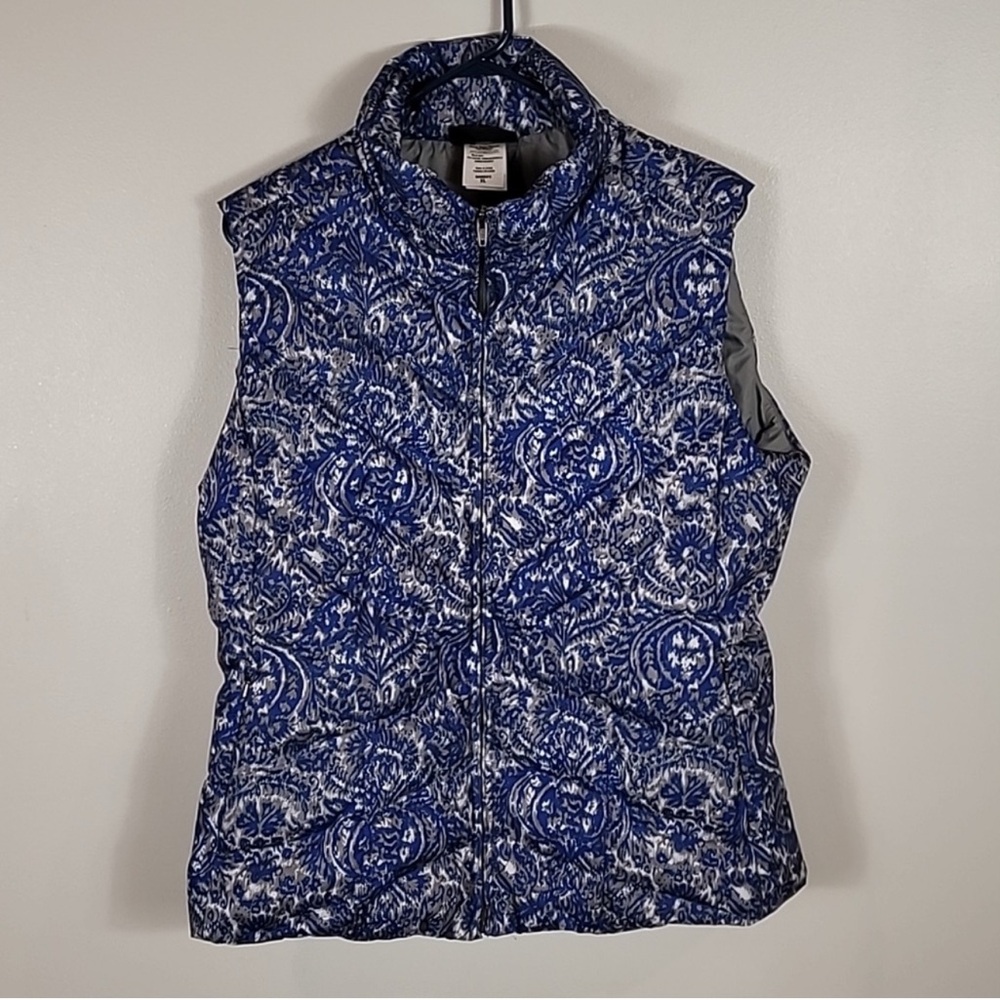 Patagonia Womens Down With It Puffer Vest Size XL Full Zip Blue Grey